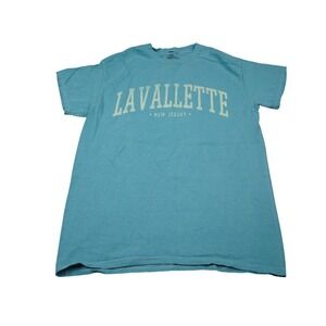 Blue 84 Unisex Lavallette New Jersey Graphic T-Shirt Small Teal Short Sleeve